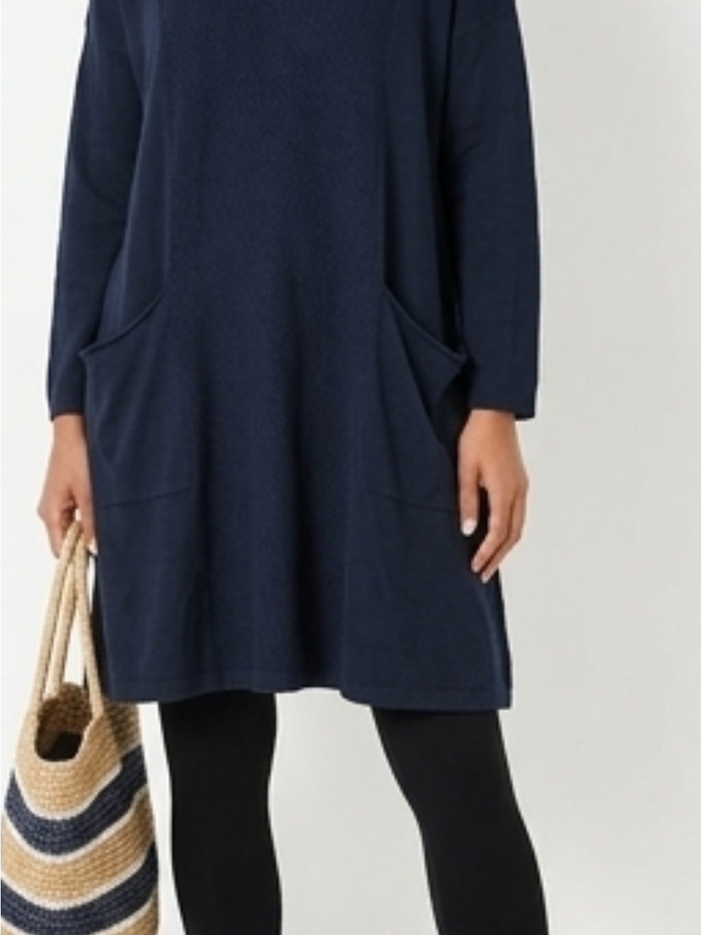 Sea Salt Women's Dark Navy Long-Sleeve Pocket Tunic Dress